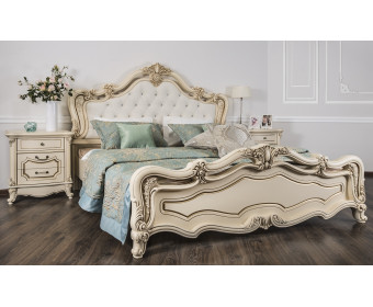 Кровать Мона Лиза 180x200 см с мягким изголовьем крем