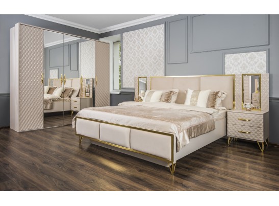 Шкаф LARA 5-дверный, бежевый глянец