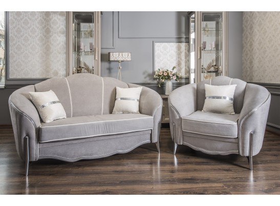 Диван без раскладного механизма GRAVITA 2Х местный, серый серебро