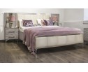 Спальня Gravita 1600*2000, зеркало ППУ, комод,  тумбы, панели, с 4х створчатым шкафом, серый камень глянец