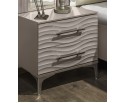 Спальня Gravita 1600*2000, зеркало ППУ, комод,  тумбы, панели, с 4х створчатым шкафом, серый камень глянец