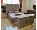 Спальня "Ницца Luxury" (6ти ств. кровать,ламели) мокко/крем