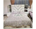 Спальня "Ницца Luxury" (6ти ств. кровать,ламели) мокко/крем