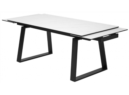 Стол VASTO 180 MARBLES KL-99 Белый мрамор матовый, итальянская керамика/ черный каркас, ®DISAUR