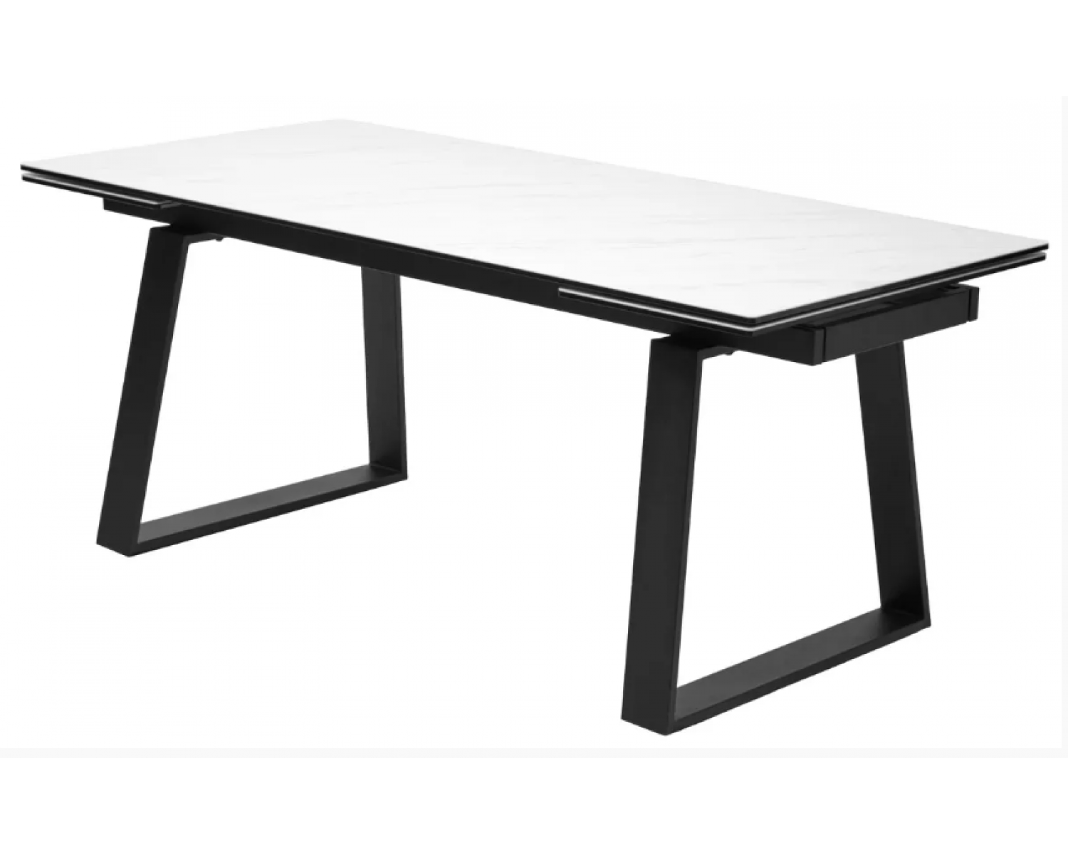 Стол VASTO 180 MARBLES KL-99 Белый мрамор матовый, итальянская керамика/ черный каркас, ®DISAUR