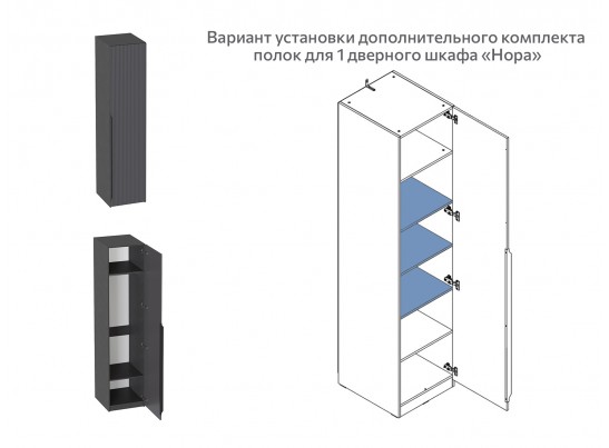 Комплект полок для 1 дв и 3 дв шкафа Нора