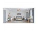 Кровать "Рандеву" 180 из массива сосны и мдф (белый, серый)
