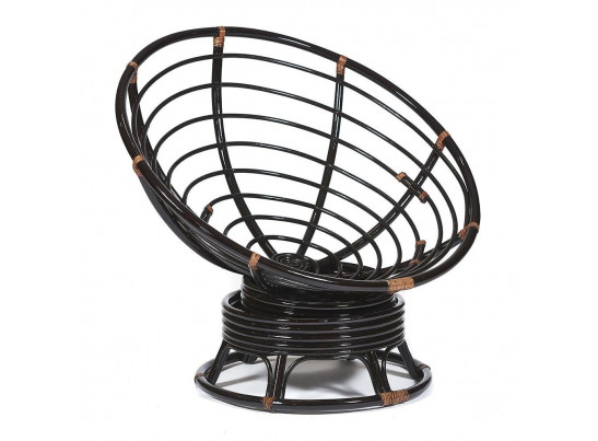 Кресло-качалка Папасан/Papasan (W 23/01 B) /с подушкой/ (Antique brown (античный черно-коричневый))
