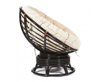 Кресло-качалка Папасан/Papasan (W 23/01 B) /с подушкой/ (Antique brown (античный черно-коричневый))