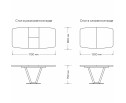 Стол Лотус раздвижной со стеклом