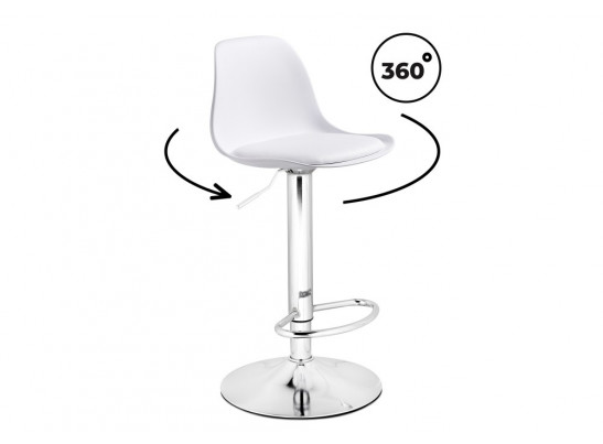 Барный стул Soft white / chrome