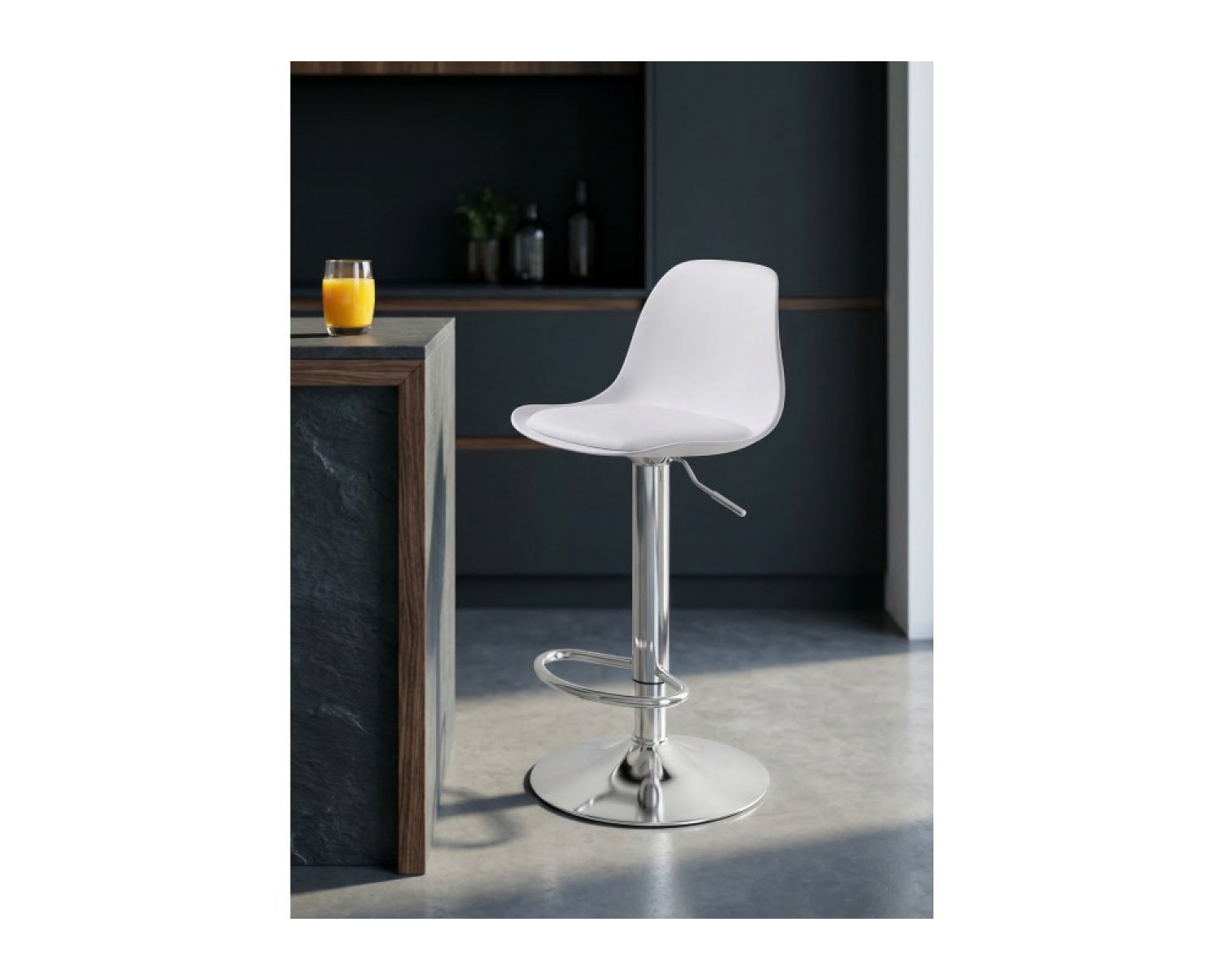 Барный стул Soft white / chrome