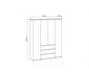 Шкаф Сибити четырехстворчатый графит серый