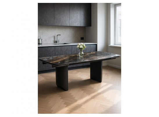 Керамический стол Маре 200(260)х100х77 neodom titanium lawa nero / черный