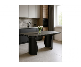Керамический стол Готланд 180(240)х90х79 ink gray / черный