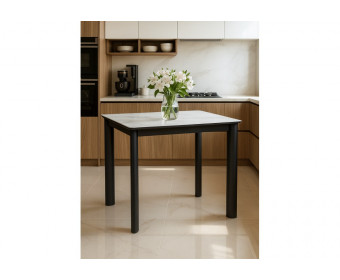 Керамический стол Кина 90(130)х65х76 alpine white / черный