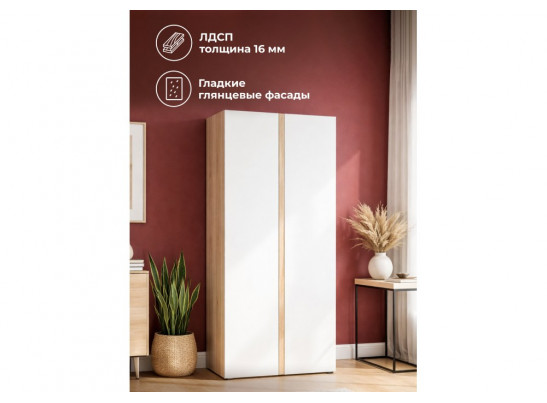 Шкаф Алетра ШК-800 дуб крафт серый / глянец белый