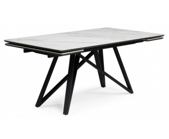 Керамический стол Вилсон 160(220)х89 белый gilt white / черный