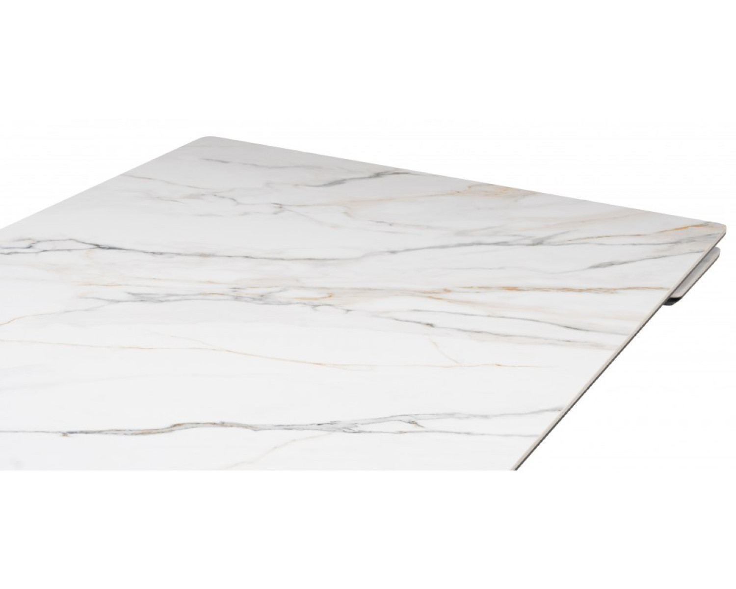 Керамический стол Вилсон 160(220)х89 белый gilt white / черный