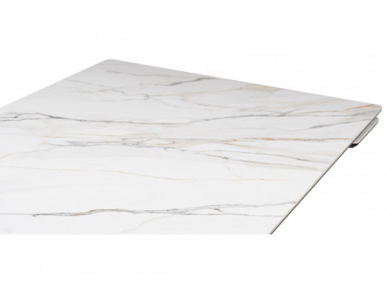 Керамический стол Вилсон 160(220)х89 белый gilt white / черный