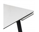 Керамический стол Джек 140(200)х80 белый мрамор alpin white / черный