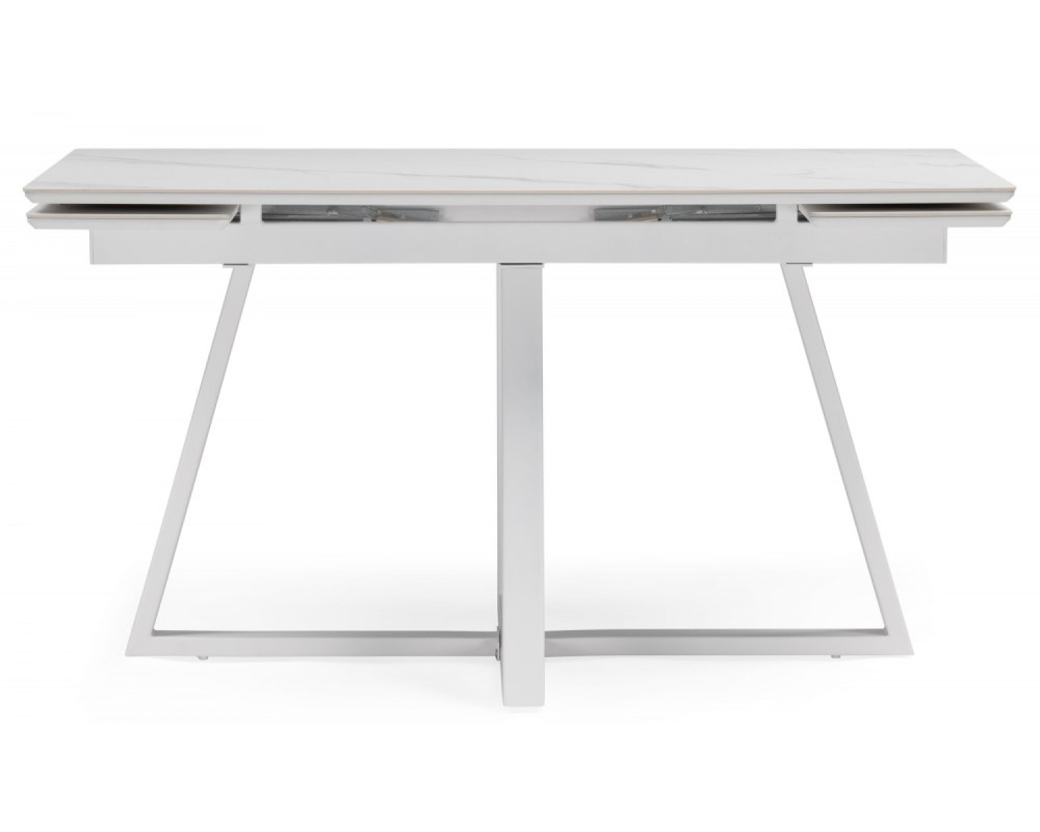 Керамический стол Памелла 140 (200) х 80 белый мрамор alpin white / snow white / белый