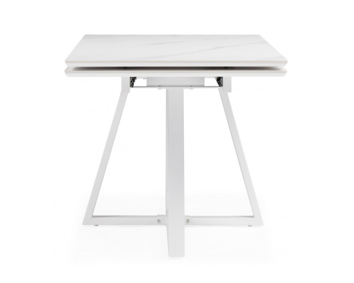 Керамический стол Памелла 140 (200) х 80 белый мрамор alpin white / snow white / белый