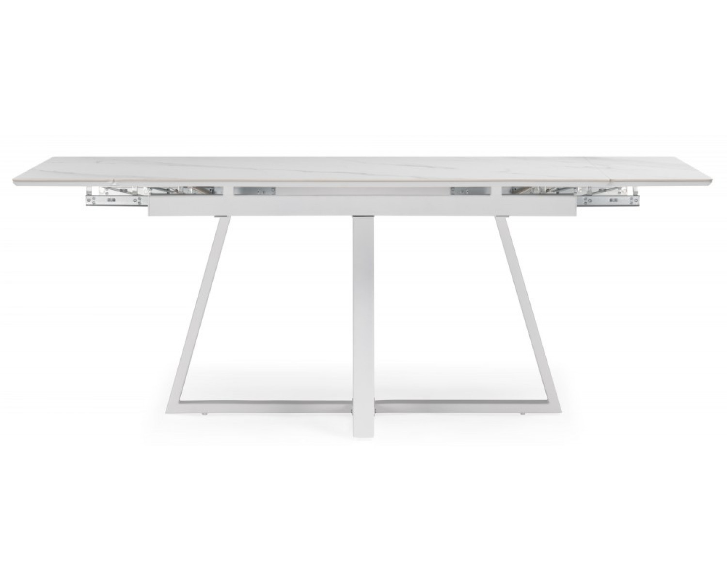 Керамический стол Памелла 140 (200) х 80 белый мрамор alpin white / snow white / белый