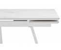 Керамический стол Памелла 140 (200) х 80 белый мрамор alpin white / snow white / белый