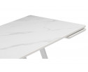 Керамический стол Памелла 140 (200) х 80 белый мрамор alpin white / snow white / белый