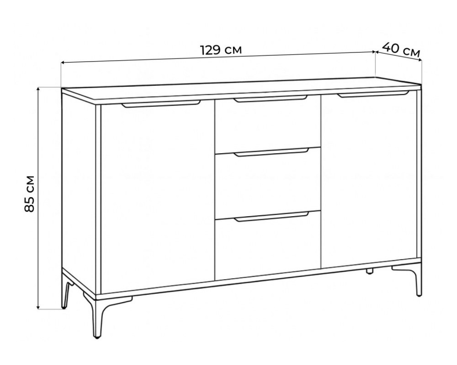 Комод Иадама графит / графит софт