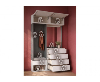 Модульная прихожая Роут белый / графит комплектация 8