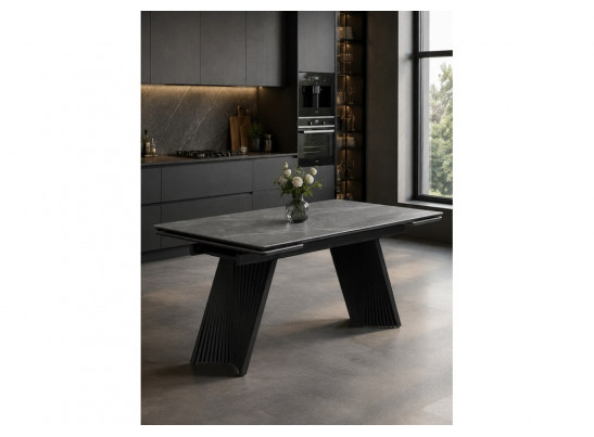 Керамический стол Вейв 160(220)х89 larka grey / черный