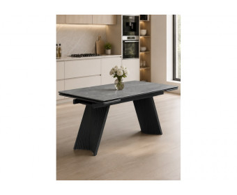 Керамический стол Вейв 160(220)х89 larka grey / черный