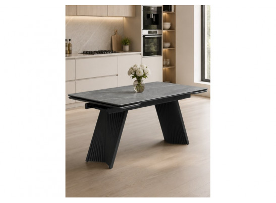 Керамический стол Вейв 160(220)х89 larka grey / черный