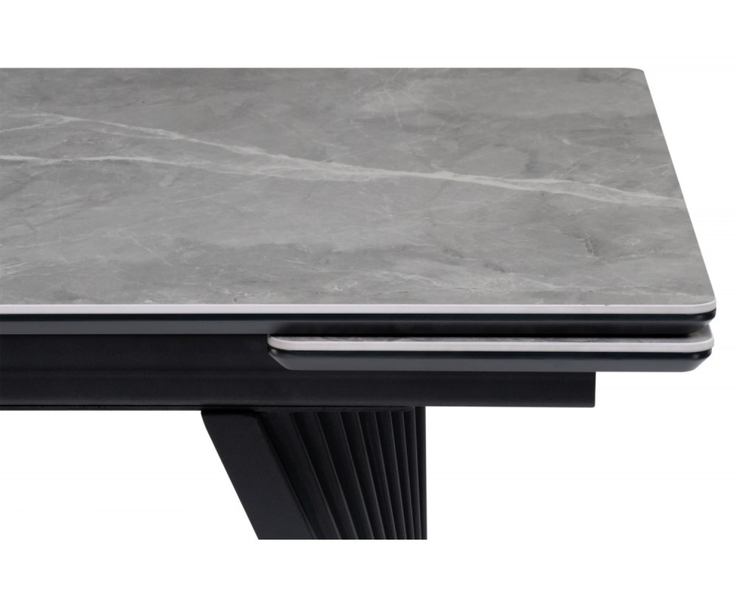 Керамический стол Вейв 160(220)х89 larka grey / черный