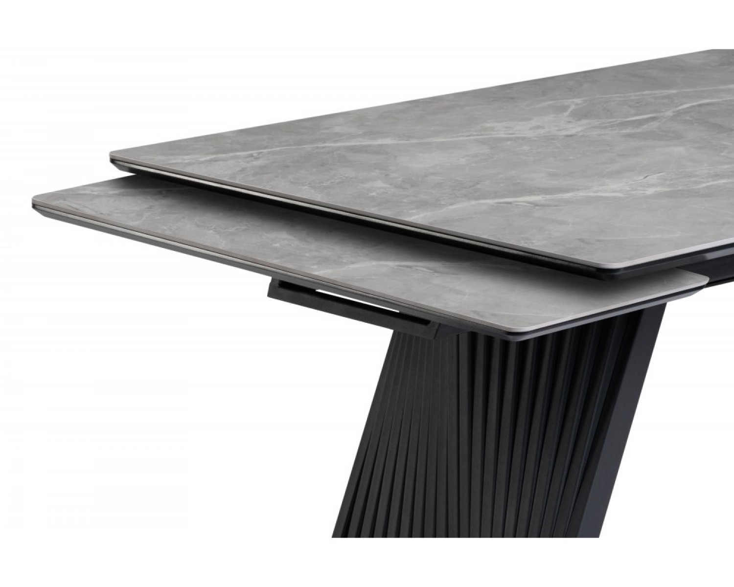 Керамический стол Вейв 160(220)х89 larka grey / черный