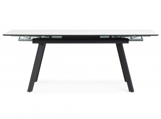 Керамический стол Норман 120(180)х80 snow (alpin) white / черный