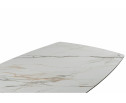 Керамический стол Риполь 160(205)х89 белый с прожилками gilt white / черный