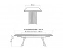 Керамический стол Вейв 160(220)х89 белый с прожилками gilt white / черный