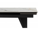 Керамический стол Вейв 160(220)х89 белый с прожилками gilt white / черный