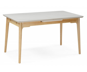 Стол Halmar 140(180)x80 белый спеченный камень / светлое дерево