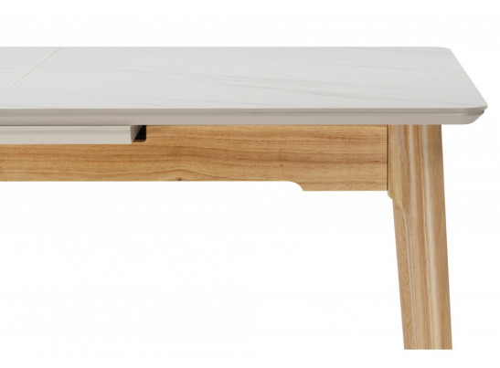 Стол Halmar 140(180)x80 белый спеченный камень / светлое дерево