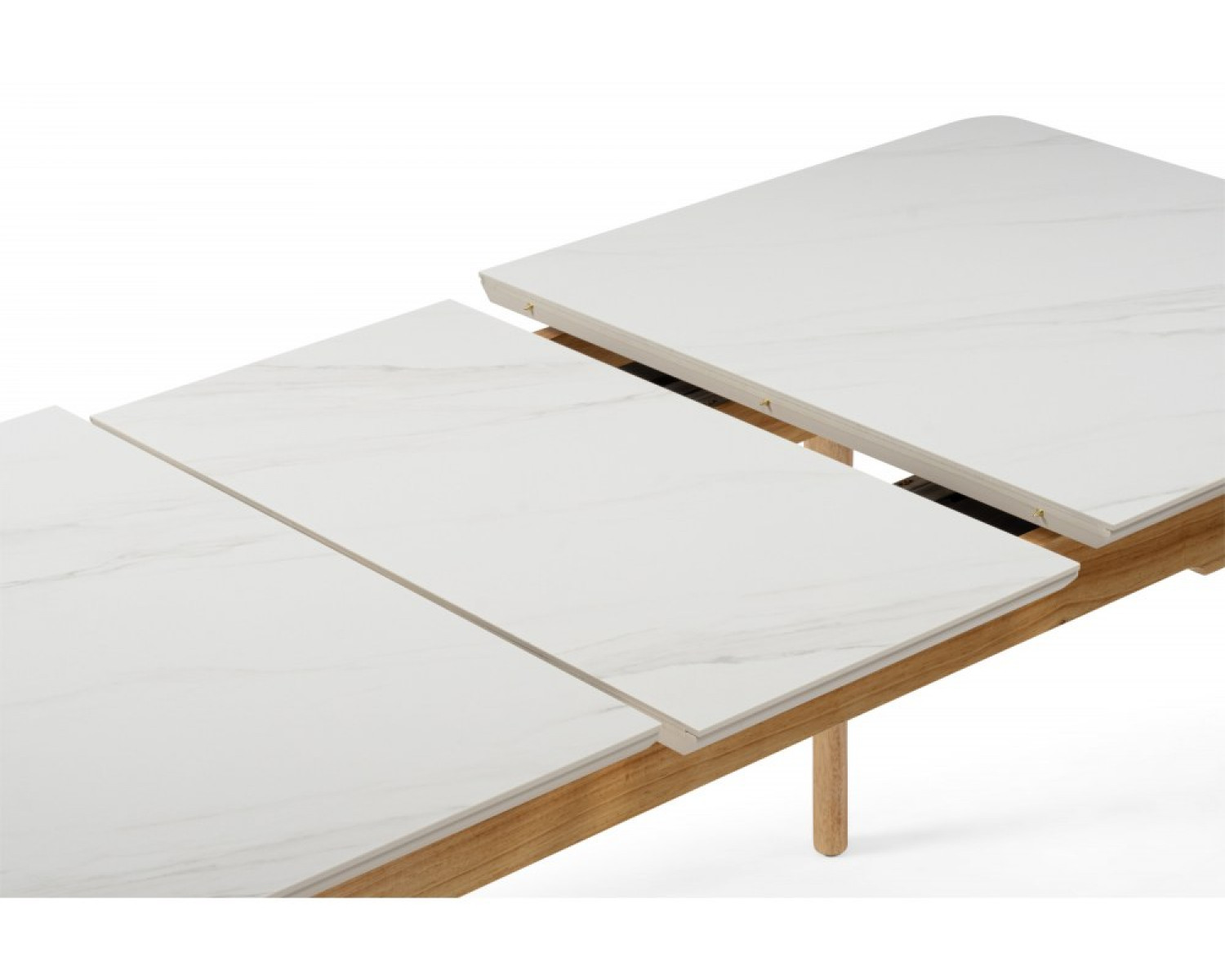 Стол Halmar 140(180)x80 белый спеченный камень / светлое дерево