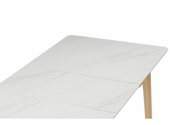 Стол Halmar 140(180)x80 белый спеченный камень / светлое дерево