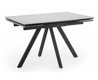 Керамический стол Вилли 120(180)х80 сarmen light grey / черный