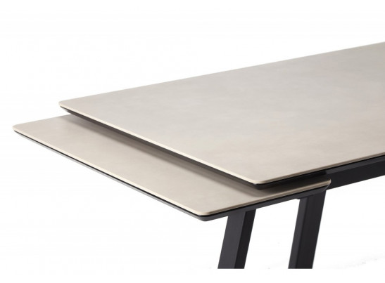 Керамический стол Памелла 140(200)х80 carmen light grey / черный