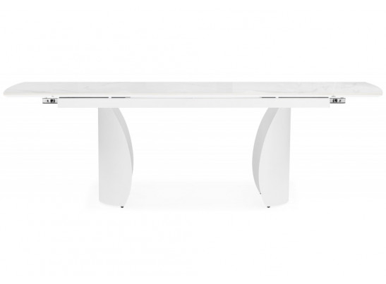 Керамический стол Готланд 180(240)x90 statuario titan gloss / белый