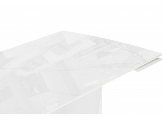 Керамический стол Готланд 180(240)x90 statuario titan gloss / белый