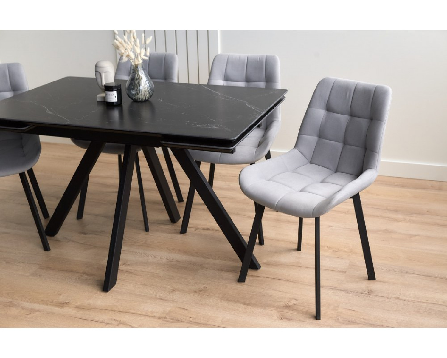 Керамический стол Вилли 120(180)х80 shakespeare black / черный